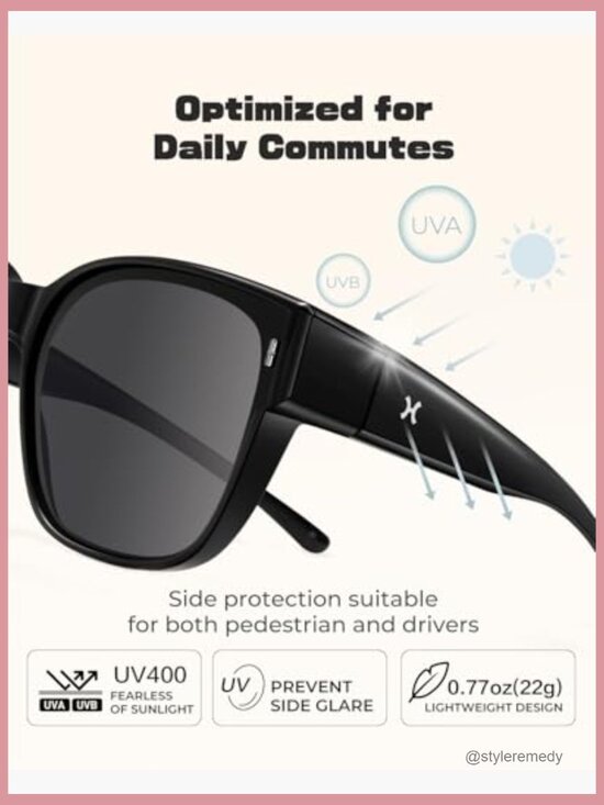 TR90 Polarized Fit Over Sunglasses for Glasses, Lightweight UV400 Protection main image 4